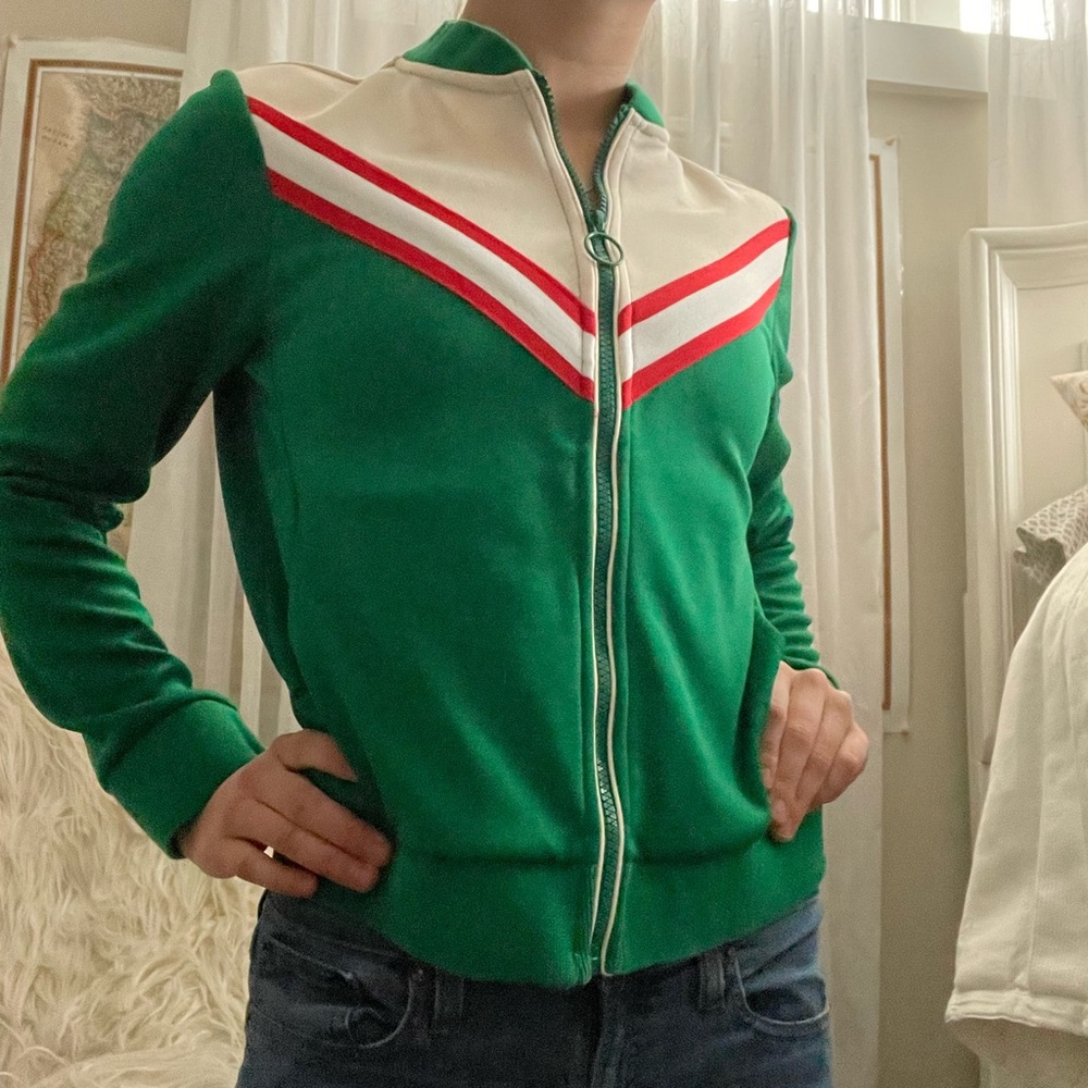 Brand New Green and Red Zip Up